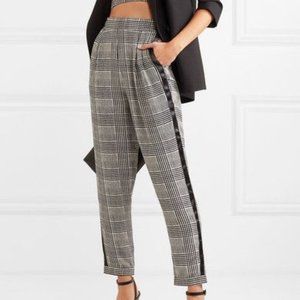 Fleur du Mal silk plaid tuxedo pants